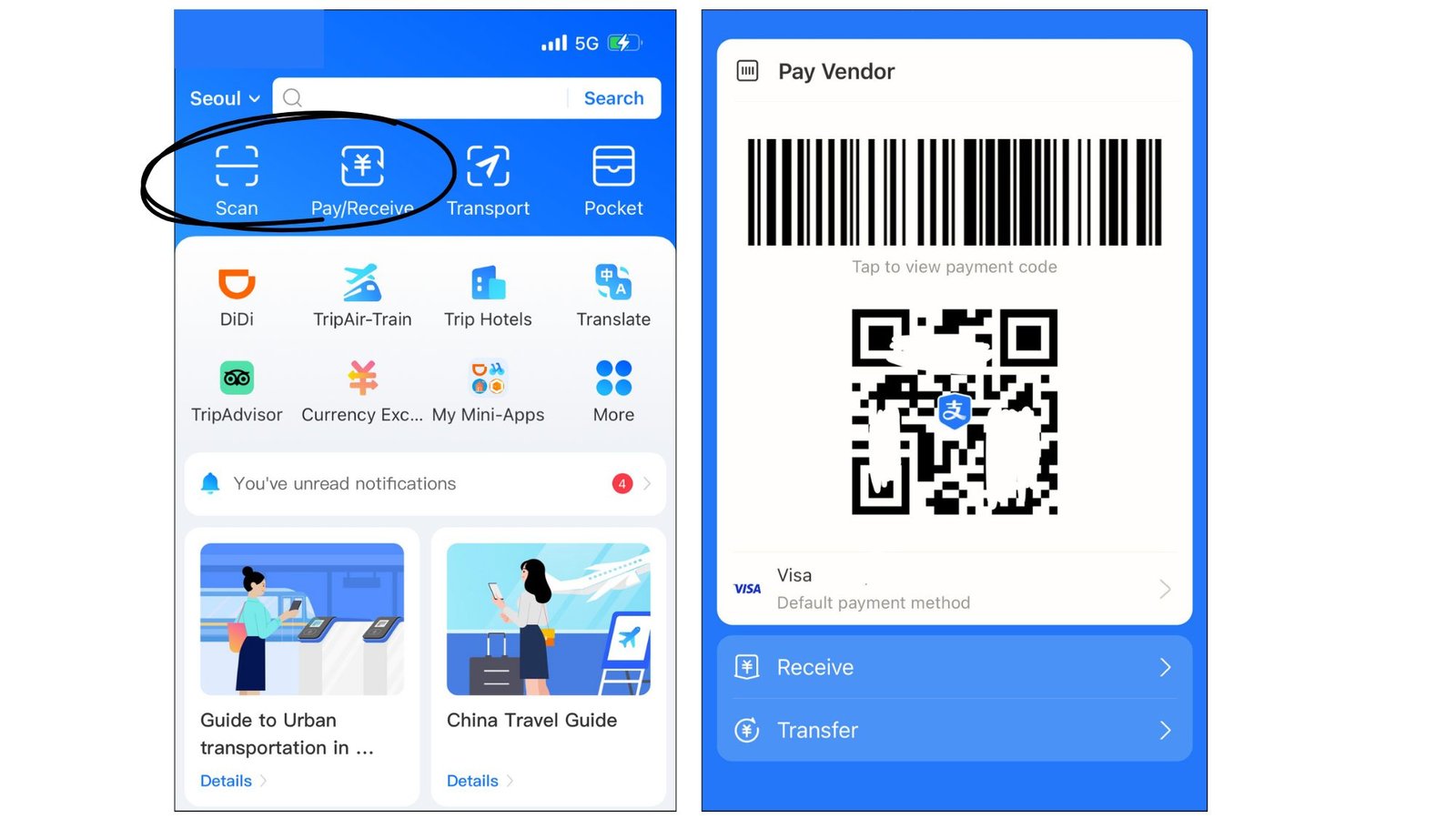 código QR asociado a tu tarjeta de crédito en alipay paso a paso