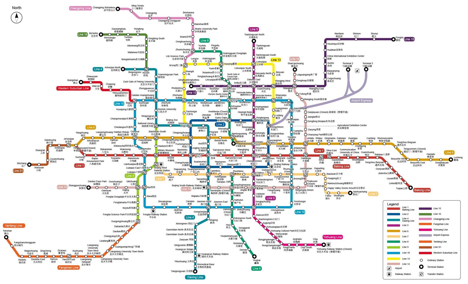 Mapa metro Pekín