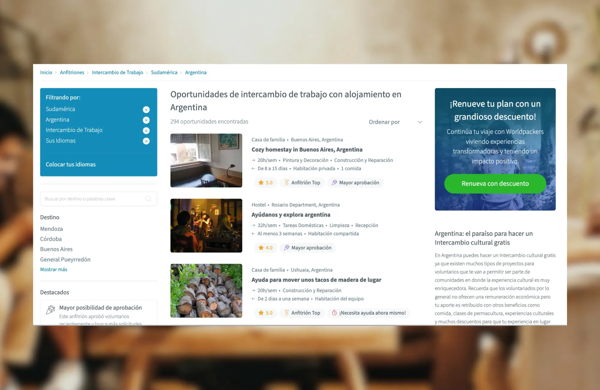 worldpackers-2026 opciones de voluntariados en la web de worldpackers