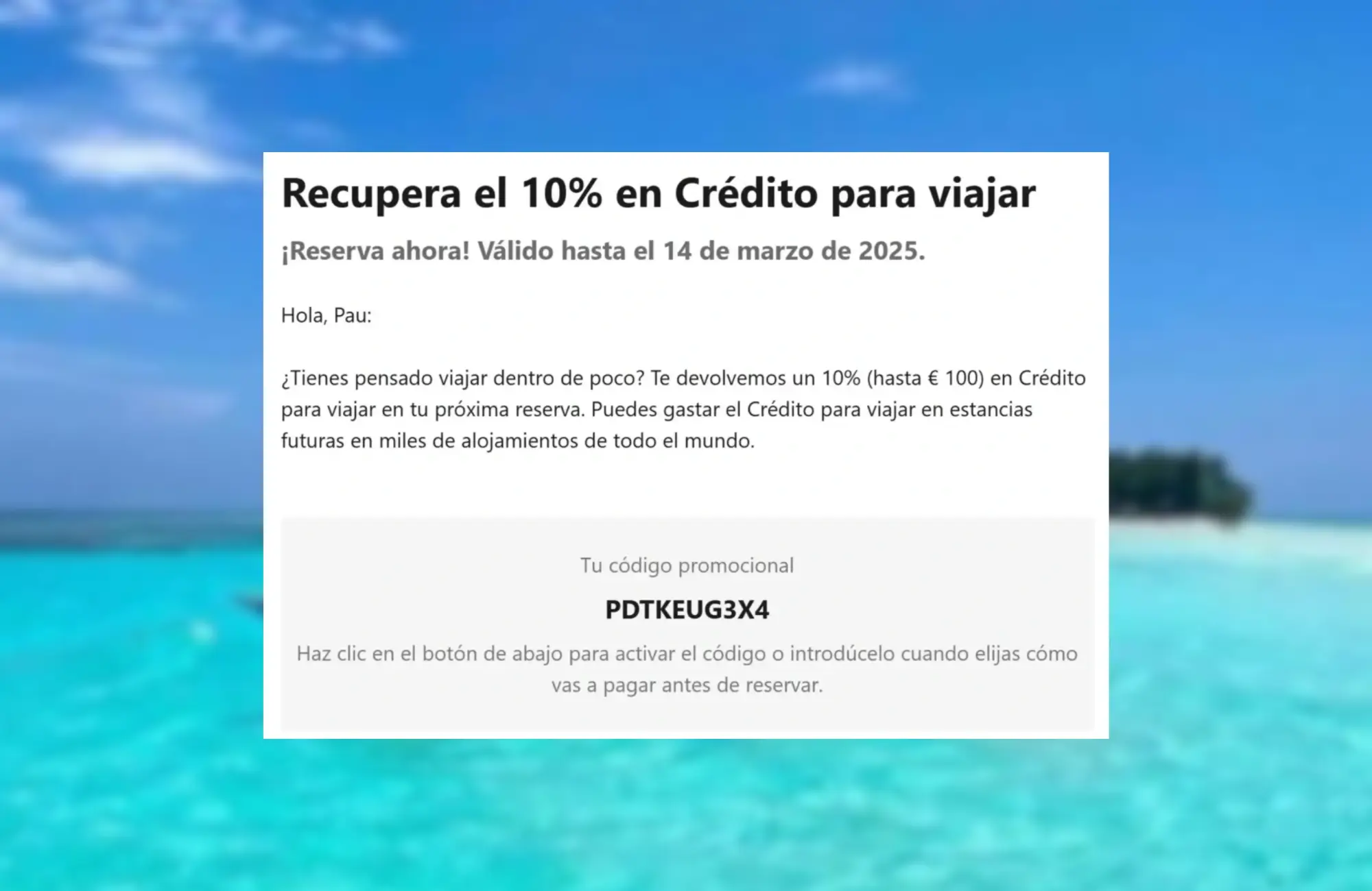 codigo descuento booking semana santa