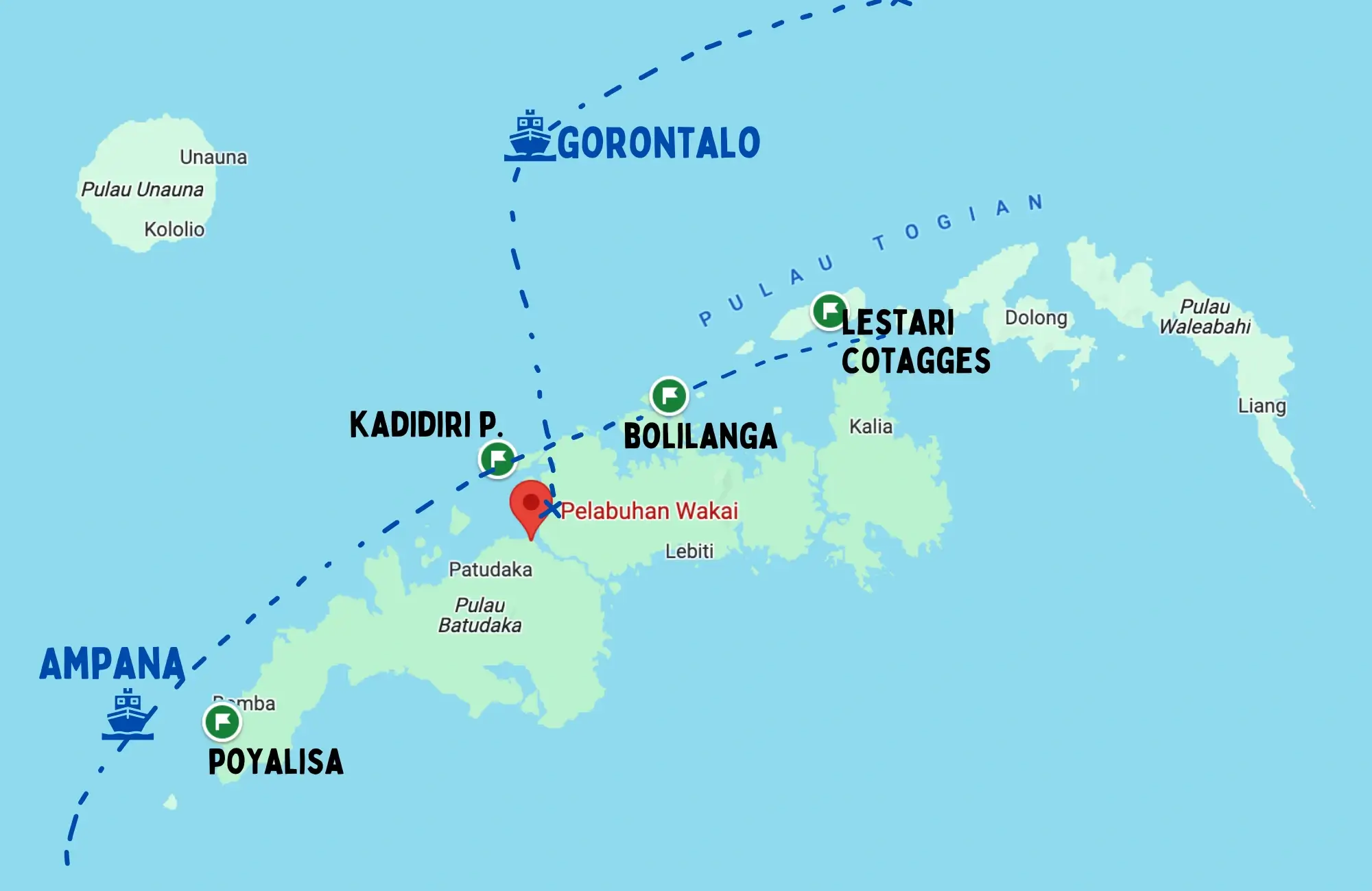 itinerario-islas-togean ruta Islas Togean