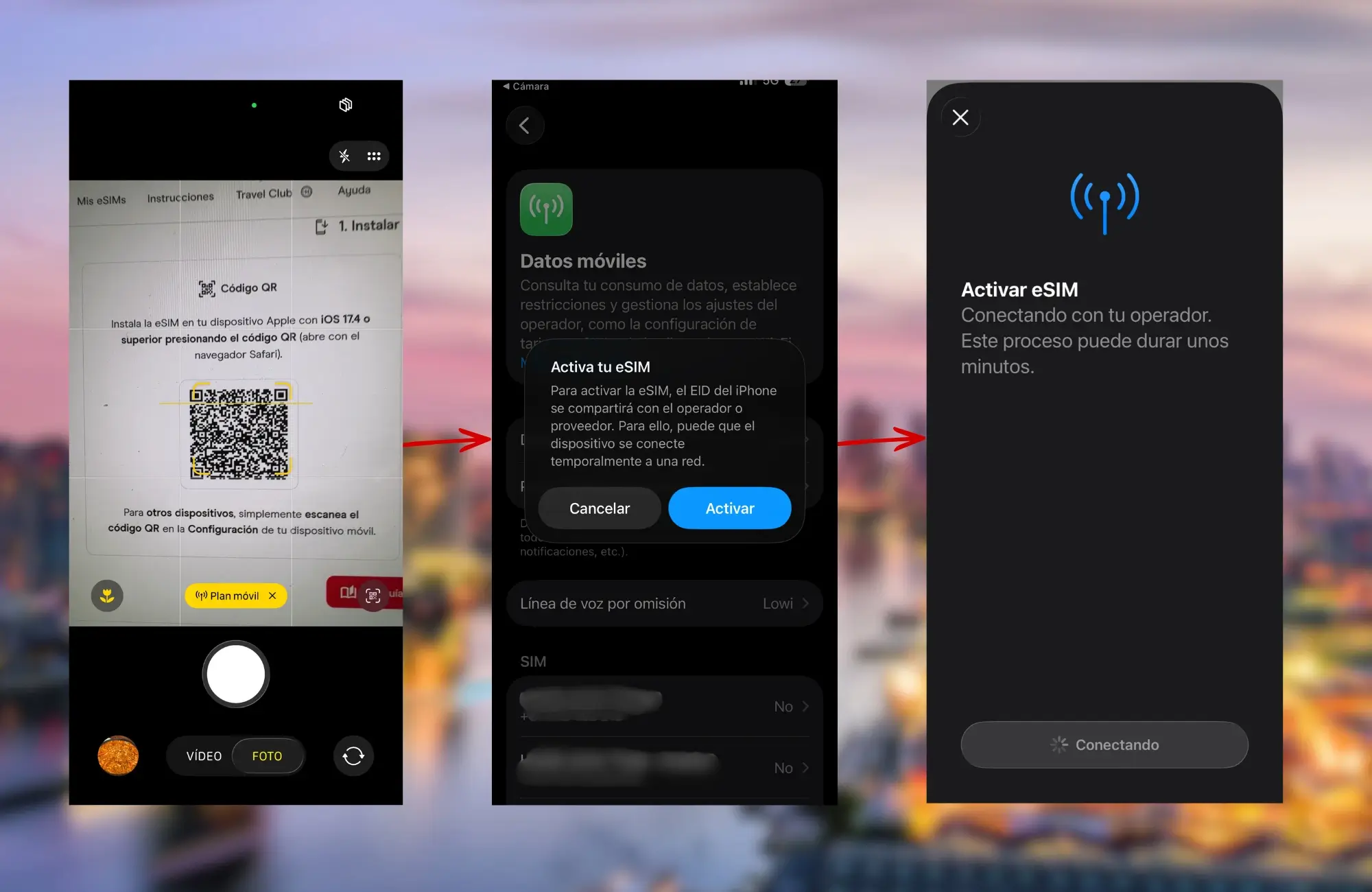 instalar-esim-con-QR instalando una eSIM con QR