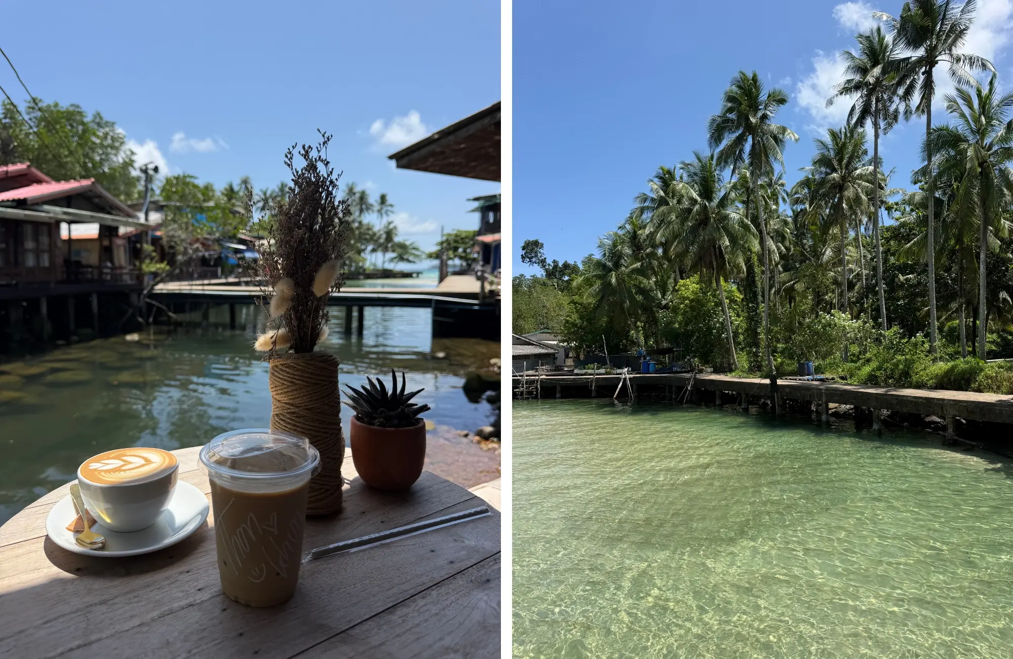guia-koh-kood Café con vistas al canal de Klong Chao y palmeras en Koh Kood
