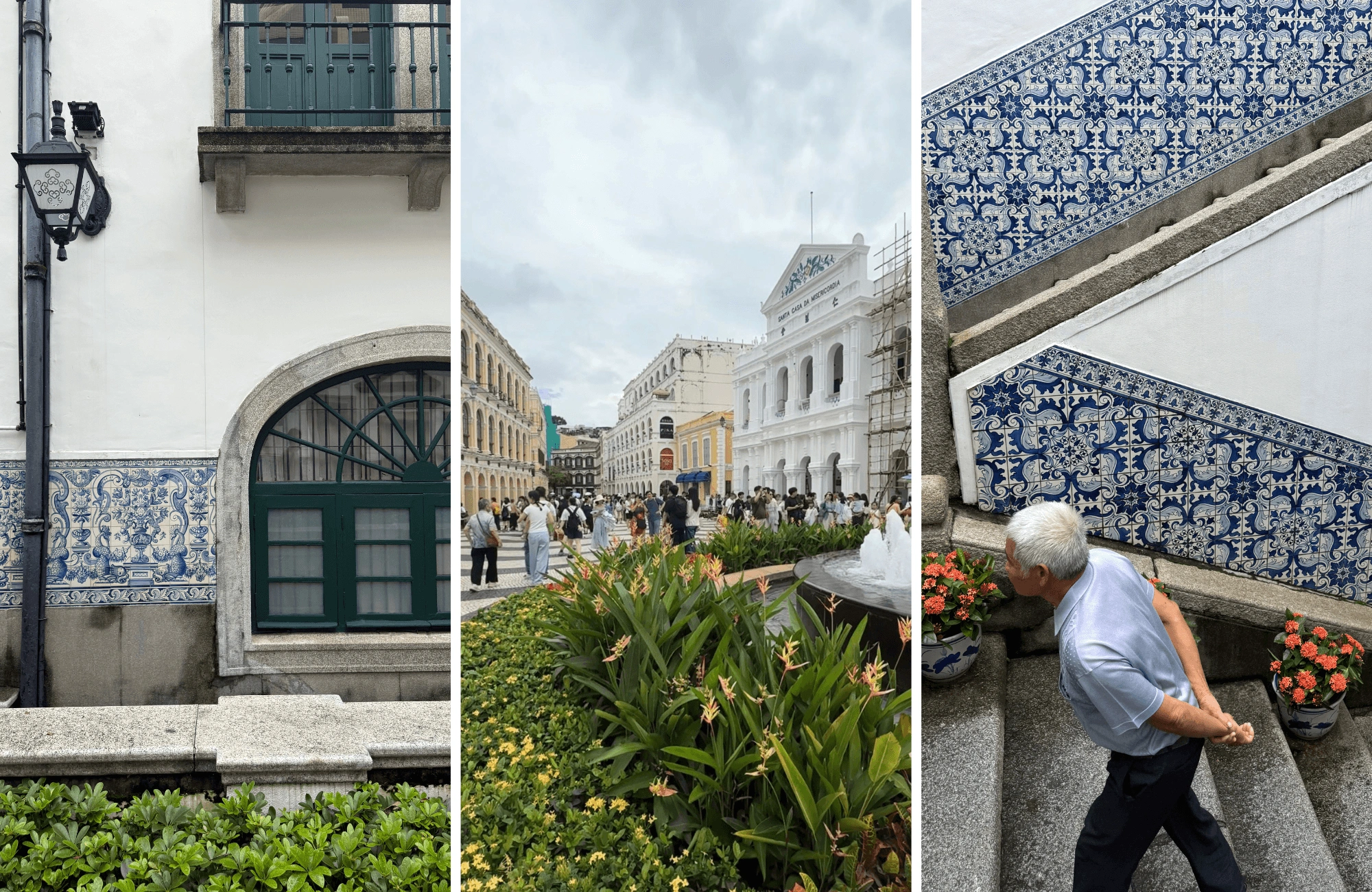 que-ver-en-macao-en-un-dia-largo-do-senado-azulejos Azulejos portugueses y edificios coloniales del Largo do Senado, en el centro de Macao